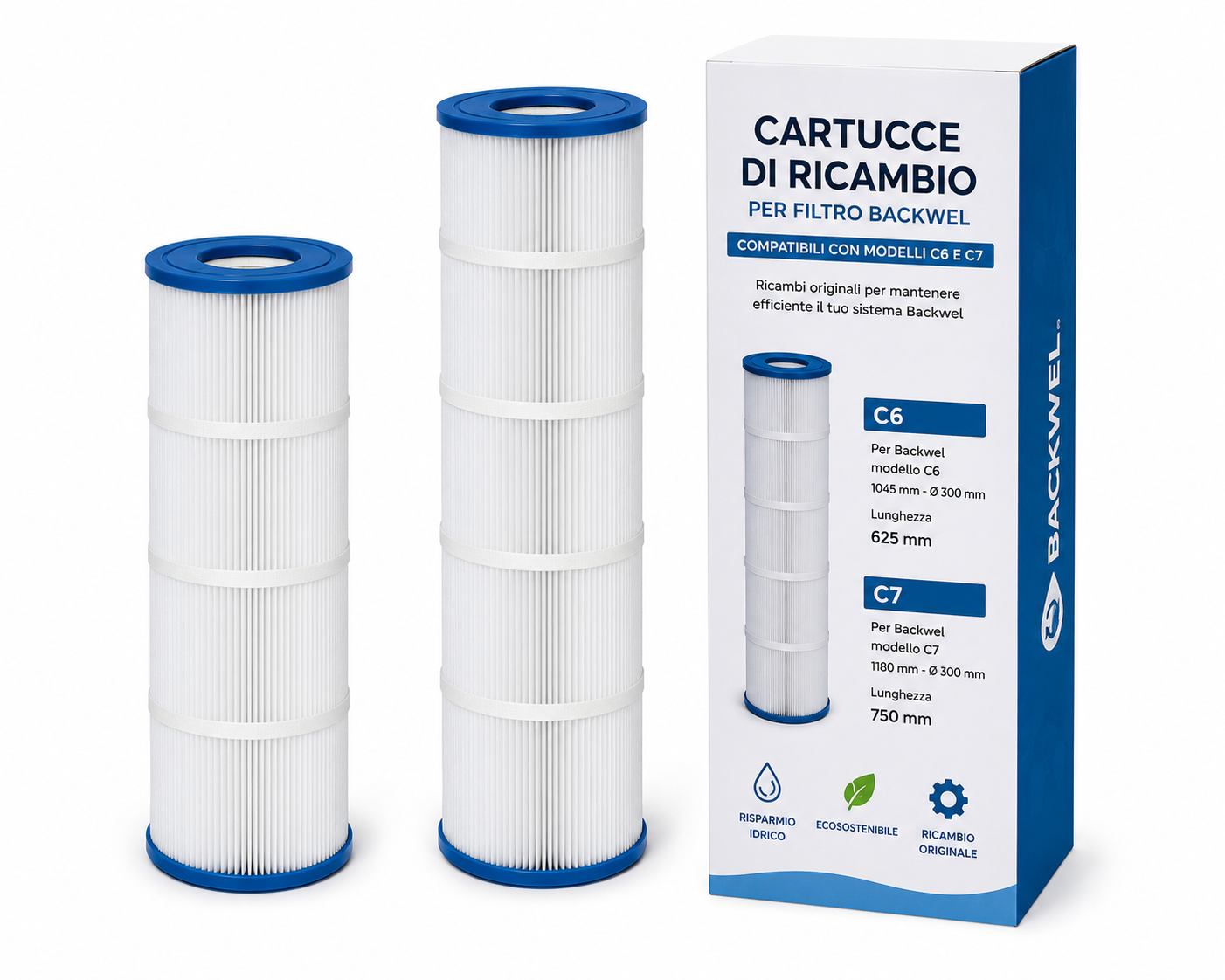 Cartucce di Ricambio per Filtro Backwel C6 e C7