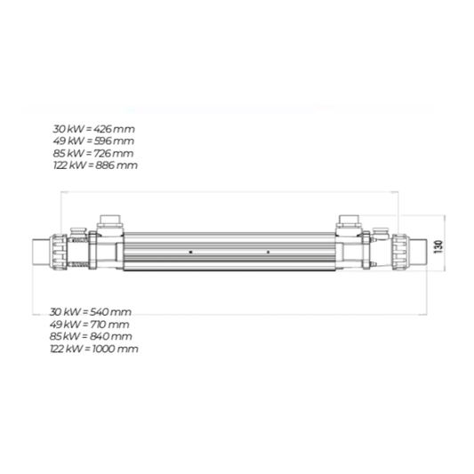 Scambiatore di Calore Titanium Multi Tubolare G2 per Piscina