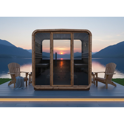 Sauna da Esterno Quadra-XL in Pino Scandinavo Termotrattato