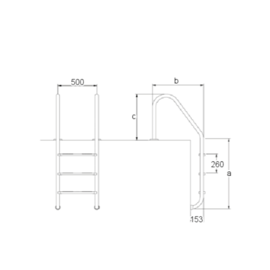 Scaletta Trianon AISI 304 in Acciaio Inox per Piscina