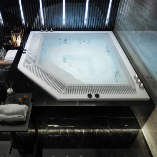 Janette Pool Spa da Incasso con Bordo Sfioratore e 12 Getti