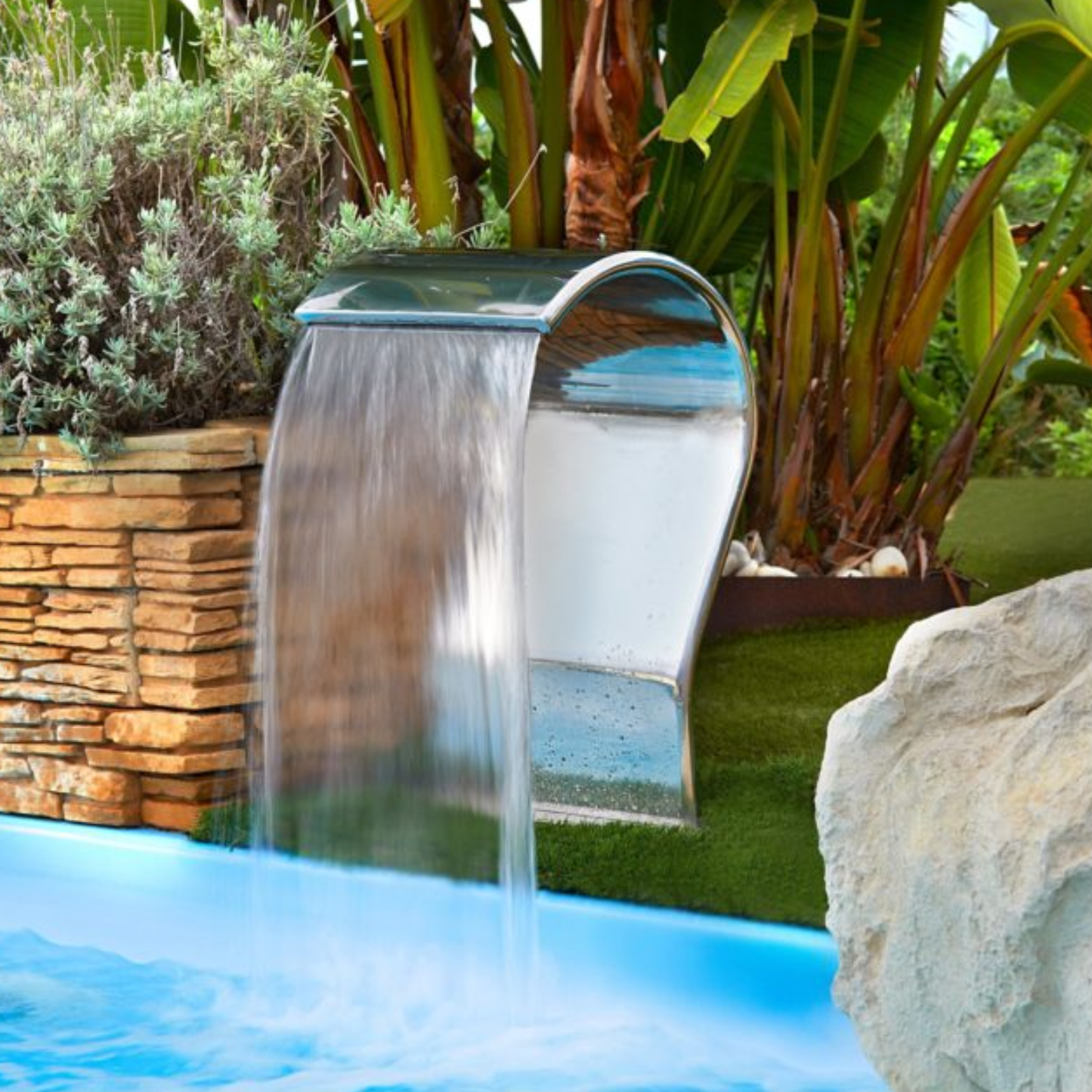 Cascata Cayman in Acciaio Inox AISI 316 per Piscina